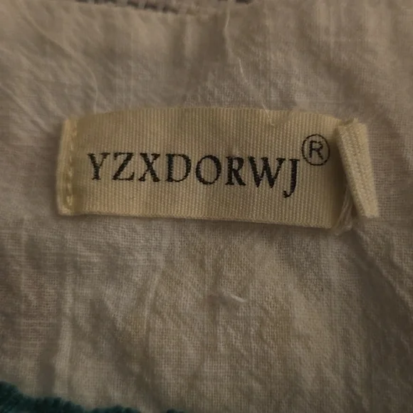 White Embroidered Peasant Top with Multicolor Floral Accents - Picture 2 of 4